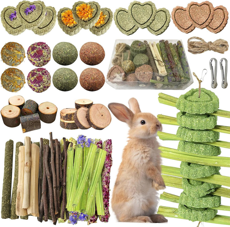 68pcs DIY Rabbit Chew Toys,Rabbit Toy for Bunnies Boredom
