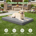 Vonabem Waterproof Outdoor Dog Bed Large Medium Sized Dogs, Washable Crate Pad 35 inch, Foam Orthopedic Pet Beds with Removable Cover,Durable Anti-Slip Kennel Pads 35"x22", Gray