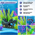 CousDUoBe 16 Pcs Fish Tank Decor Set Shipwreck Decoration Fish Tank Plants