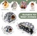 MABOZOO 3 Pack Guinea Pig House Accessories, 2 Cozy Guinea Pig Bed and Hideout Tunnel, Chinchillas Hideout for Hamster, 
