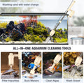 AKKEE Aquarium Vacuum Gravel Cleaner: 18W Gravel Vacuum for Fish Tank with Strong Suction for Automatic Change Water, Re