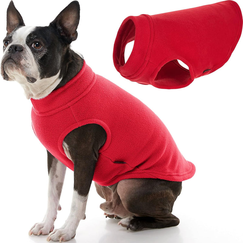 Gooby Stretch Fleece Vest Dog Sweater, Red, Large