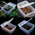 Critter Keeper 2-Pack, Cricket Cage & Reptile Feeding Box 12.59"x8.66"x5.9" Transparent Portable Plastic Snake Habitat E