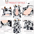 DELIFUR Dog Cow Costume for Halloween, Black and White