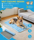 YAOGEG Upgraded Dog Cooling Mat for Dogs& Cats,Ice Silk Self Cooling Mat for Dogs(Q-Max>0.5),Washable Breathable Non-Slip Summer Dog Bed Mats for Crate Car Sofa Indoor Outdoor,Light Blue 29.1×18.5in