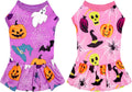 2PCS Halloween Dog Dresses for Medium Dogs Skirts Sundress M