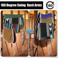 Saddle Pad Rack 4 Bar Wall Mount, Horse Blanket Holder 180 Degree Swing Rack Arms Saddle Rack Wall Mount for English Sad