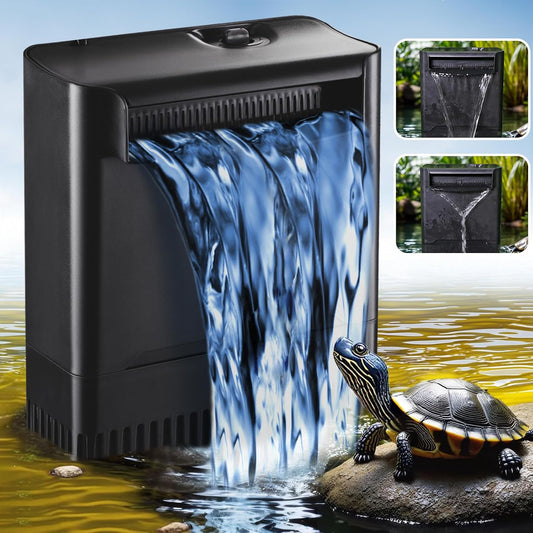 290GPH Turtle Tank Filter Aquarium Filter for 20-85 Gallon, Turtle Filter Low Water Level Available and Flow Adjustable,
