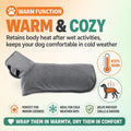 Dog Bathrobe Super Absorbent Pet Drying Towel Robe with Adjustable Strap