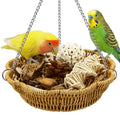 Jevnd 20Pcs Bird Foraging Toy Set with Hanging Basket, Natural Shredding & Chew Enrichment Toys for Parrots Cockatiels, Budgies, Parakeets, Cage or Floor Puzzle Foraging Toys for Mental Stimulation
