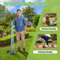 Pooper Scooper and Adjustable Long Handle Dog Pooper Scooper with Spade Shovel, Tray & Rake for Lawns Heavy Duty, Stainl