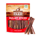 Natural Farm Gullet Sticks Chews for Dogs, 6 Inch (25 Count), Single Ingredient Jerky Esophagus Treats, Rawhide-Free Natural Glucosamine & Chondroitin, Great for Puppies, Seniors & Light Chewers
