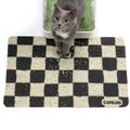 Conlun Cat Litter Mat Litter Trapping Mat, Premium Durable PVC Cute Cat Litter Box Mat, Non-Slip, Less Waste Kitty Litter Mat, Soft on Kitty’s Paws, 24”x 17” cat matts for litter, Chessboard