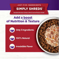 Wellness Bowl Boosters Simply Shreds Variety Pack Wet Dog Food Topper for Small, Medium, and Large Breeds, Grain Free, Natural, Chicken Recipes, 2.8 oz, Pack of 12 Pouches