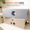 PETKARAY Cat Tunnel, Original Cat Hideaway Cave for Indoor Cats, Large Kitten Play Tubes and Tunnels, Soft Felt Cat Toy with Interactive Peek Hole, Beige Straight