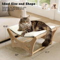 GreenPetopia Cat Hammock Bed, Wooden Elevated Cat Beds with Natural Sisal Scratching Mat, Cats Scratcher Bed with Removable Soft Cushion, Cats Scratching Beds with Wood Frames, 22" L x 17.7" W