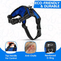 Copatchy No Pull Reflective Adjustable Dog Harness With Handle- Comfortable Soft All Weather Mesh, Easy On Puppy Harness For Small Medium and Large Dogs (Blue) Small