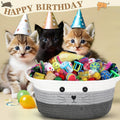Zopeal 58 Pcs Cat Toy Set with Storage Basket Indoor