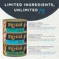 Reveal Natural Wet Canned Cat Food, 3-Flavor Variety Pack, Limited Ingredient, Grain-Free, High Protein with No Artificial Additives, Fish Variety in Broth (12 x 2.47 oz Cans)