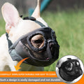 Short Snout Dog Muzzle- Adjustable Breathable Mesh Bulldog Muzzle for Biting Chewing Licking Grooming Dog Mask,Black M