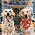 Halloween Dog Bandanas XLarge 2PCS, Fall Plaid Scarf for Boy or Girl