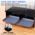JYEARN Flight Bird Cage with Wheels, 46-Inch Metal Parakeet Cage with Slide-Out Trays, Perches, Bowls & Bird Toys, Indoor Bird Cage for Cockatiel, Budgie, Lovebird, Finch & Small Birds