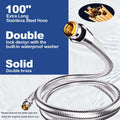Dog Shower Attachment for Convenient Dog Bath, 3-mode High Pressure Handheld Dog Shower Head, Indoor Shower Dog Wash Sprayer Kit Includes 8.2-Foot Hose, 3-way Diverter, Dog Brush and Adhesive Holder