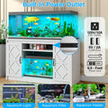 kepptory 75-120 Gallon Fish Tank Stand with Diamond Doors & Power Outlet
