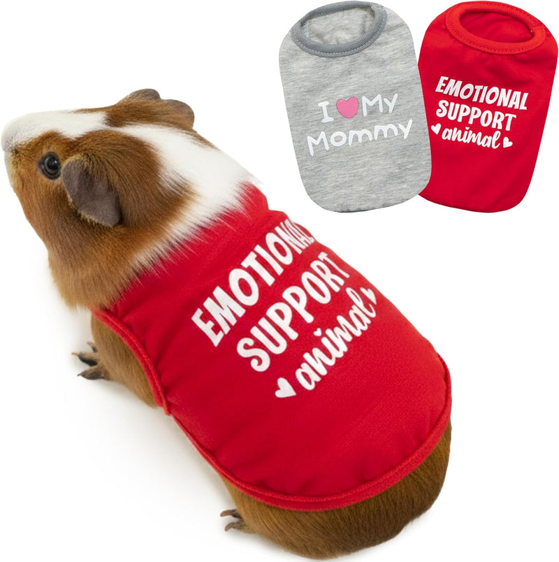 Guinea Pig Clothes (2-Pack), Soft Small Animal Vest T-Shirt