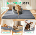 Pawtasy Cat Litter Box Mat,47" x 35" Extra Large Silicone Waterproof Litter Trapping Mat for Scatter Control Soft on Kitty Paws Non-Slip Easy to Clean