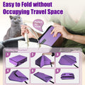 Large Portable Cat Travel Litter Box with Lid,Silicone Folding Bowl & Little Scooper, Leak-Proof and Foldable Travel Cat