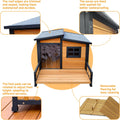 RUNSHED Large Outdoor Dog House W/Elevated Floor, Easy Assembly 39"
