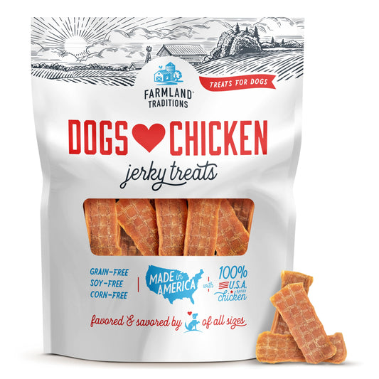 Farmland Traditions Filler Free Dogs Love Chicken Premium Jerky Treats for Dogs, 3 lb. Bag