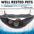 Ferret Hammock for Cage - Plush Double Bunk Bed Hanging Clips - Perfect for 2 or More Small Pets! (Rats, Ferrets, Hamste