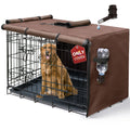 DONORO Dog Crate Cover, Waterproof Pet Kennel Cover 600D Heavy Duty Dog Cage Cover Universal Fit for Most Wire Pet Crates (Brown, 36.0" L x 23.0" W x 25.0" H)