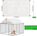 Outdoor Dog Kennel Cover Waterproof, 7.5 x 8 FT UV Protection Dog Fence Tarp with 50 Zip Ties for Outside Large Dog Encl