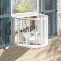 BlueWish Cat Window Box, Semicircular Adjustable Cat Window Perch, Wooden Window Catio Fits Vertical Window Frames 26" to 42" Wide, Sunbathing, Napping & Overlooking