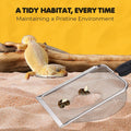 SunGrow Reptile Sand Scoop, Stainless Steel Sifter for Lizard, Gecko & Snake Habitat, Substrate Scoop, Non-Slip Handle, 