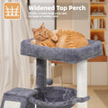 YOUPET Cat Tree with Cat Scratching Post for Indoor Cats, Cat Tower with Scratching Board and Playful Toy Balls, Cat Tree Tower with Cozy Hammock,Grey