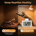 Reptile Hygrometer Thermometer, Digital Amphibian Hygrometer Thermometer with Hook Temperature Humidity Meter Gauge for 