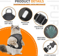 Waterproof AirTag Cat Harness & Leash, Escape Proof Vest (Black, M)