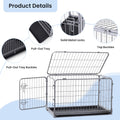 ZOMISIA Collapsible Dog Crate for Medium Dogs - 36 inch Escape Proof Metal Dog Kennel with Double Door, Easy Assembly Fo