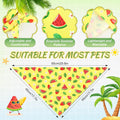 Abbylike 50 Pieces Summer Themed Dog Bandanas Bulk Hawaiian Dog Bandanas for Pets Triangle Kerchief Scarf Bibs Set for Summer Pets Dogs Party Costume Accessories, 25 Styles (25.6 x 17.7 x 17.7)
