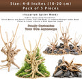 Natural Driftwood for Aquarium, Spider Wood Fish Tank Decor, Real Solid Wood Aquarium Driftwood for Aquascaping and Terr