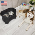 Neater Pet Brands Neater Feeder Deluxe Mess Proof Dog Bowls Elevated for Large Dogs Over 40 lbs, Made in USA, No Spill Raised Dog Food Bowl Stand Feeding Station, Food and Water Bowl Set, Black