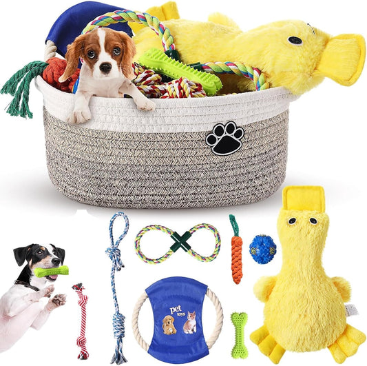 Zopeal Dog Toy Gift Basket Set for Puppy Birthday