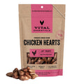 Vital Essentials Freeze Dried Raw Chicken Hearts Cat Treats | Single Ingredient | Premium Quality | Grain Free, Healthy Treats for Cats, 2.75 oz Bag