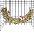 Bird Seagrass Mat 30 x 7 Inch Natural Seagrass Woven Bird Net, Parakeet Climbing Rope Ladder, Hammock Climbing Rope Ladder with Hooks, Chew Toys for Parrots Lovebird Cockatiel Budgie Hamster