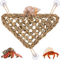 Hermit Crab Climbing Toys,Lizard Seagrass Mat,Hermit Crab Hammock with Suction Cups,Hermit Crab Supplies Decor Habitat,S