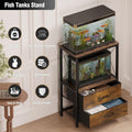 10 Gallon Aquarium Stand with 2 Drawers, Brown